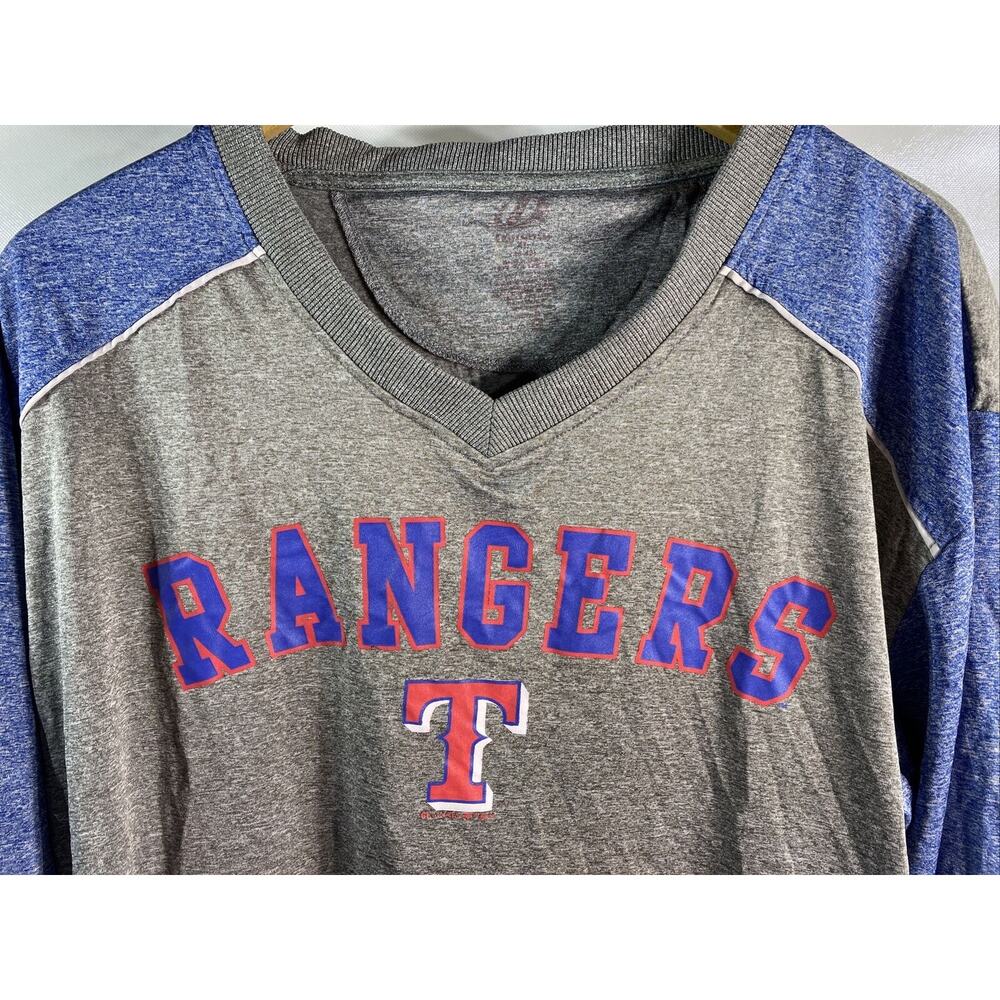 Texas Rangers Dynasty Series Shirt Men's Large 44 Chest Gray Jersey Graphic Tee - Picture 3 of 7